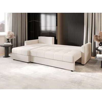 Rozkládací sedací souprava ADELINDE - smetanová, levý roh