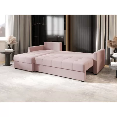 Rozkládací sedací souprava ADELINDE - růžová, levý roh