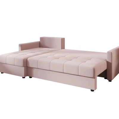 Rozkládací sedací souprava ADELINDE - růžová, levý roh