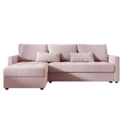 Rozkládací sedací souprava ADELINDE - růžová, levý roh