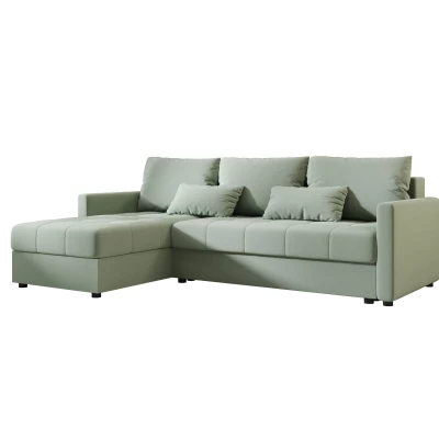 Rozkládací sedací souprava ADELINDE - zelená, levý roh