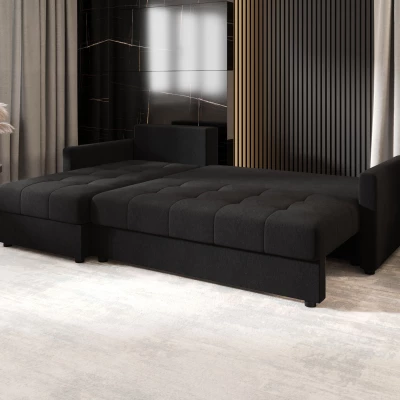 Rozkládací sedací souprava ADELINDE - černá 1, levý roh