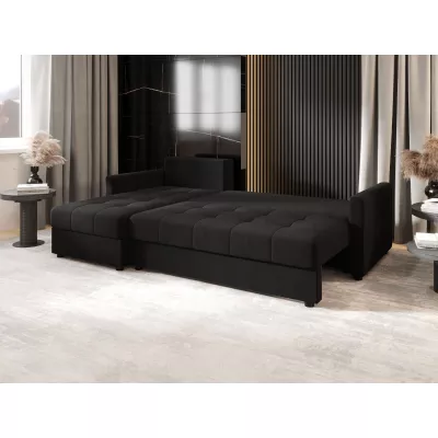 Rozkládací sedací souprava ADELINDE - černá 1, levý roh