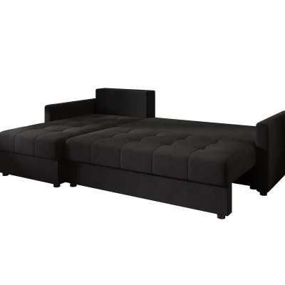 Rozkládací sedací souprava ADELINDE - černá 1, levý roh