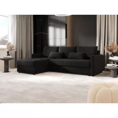 Rozkládací sedací souprava ADELINDE - černá 1, levý roh