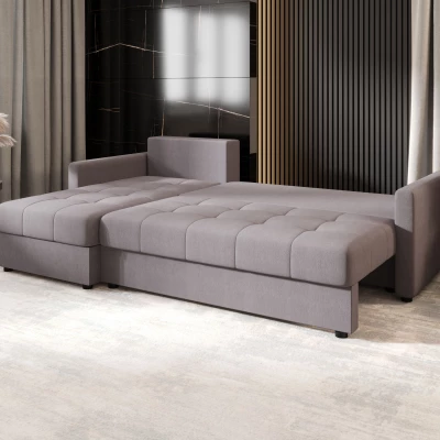 Rozkládací sedací souprava ADELINDE - šedá, levý roh