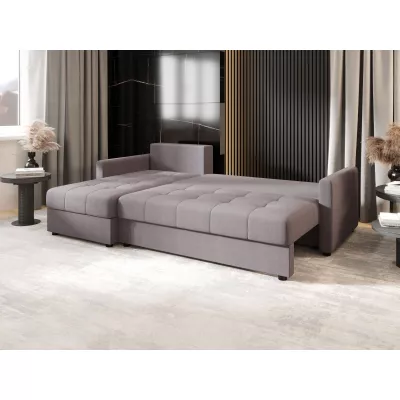 Rozkládací sedací souprava ADELINDE - šedá, levý roh