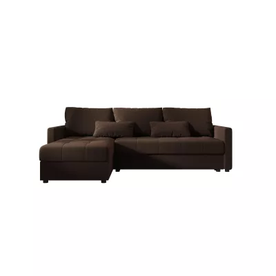 Rozkládací sedací souprava ADELINDE - tmavě hnědá, levý roh