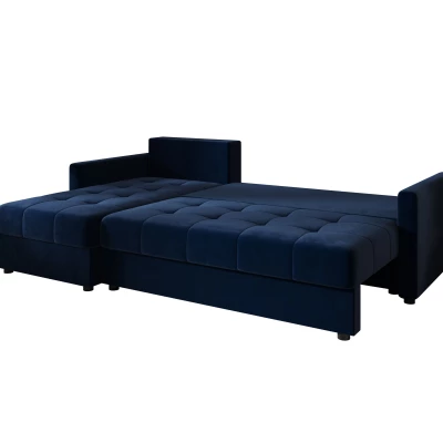 Rozkládací sedací souprava ADELINDE - tmavě modrá, levý roh