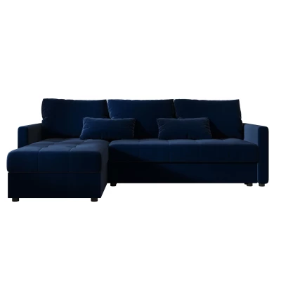 Rozkládací sedací souprava ADELINDE - tmavě modrá, levý roh