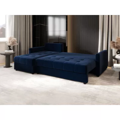 Rozkládací sedací souprava ADELINDE - tmavě modrá, levý roh