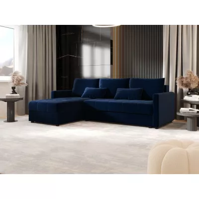Rozkládací sedací souprava ADELINDE - tmavě modrá, levý roh