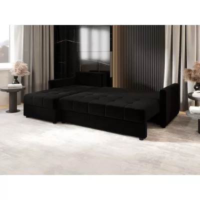 Rozkládací sedací souprava ADELINDE - černá 2, levý roh