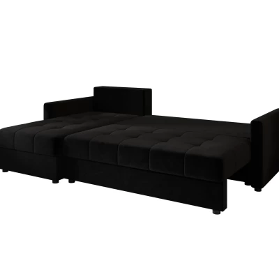 Rozkládací sedací souprava ADELINDE - černá 2, levý roh