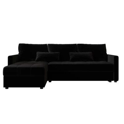 Rozkládací sedací souprava ADELINDE - černá 2, levý roh