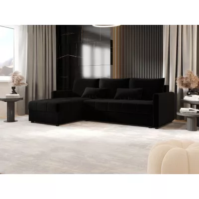 Rozkládací sedací souprava ADELINDE - černá 2, levý roh