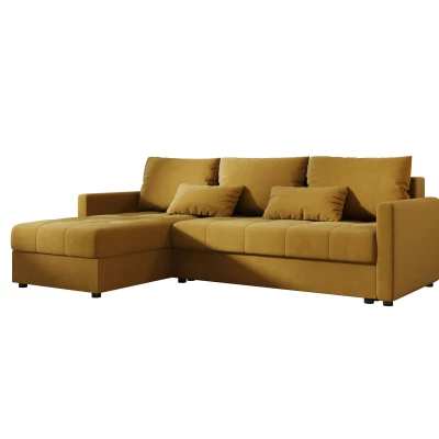 Rozkládací sedací souprava ADELINDE - hořčicová, levý roh