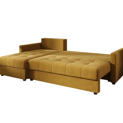 Rozkládací sedací souprava ADELINDE - hořčicová, levý roh