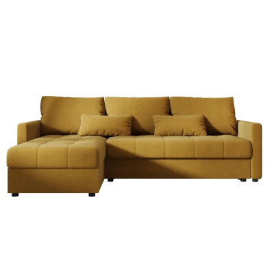 Rozkládací sedací souprava ADELINDE - hořčicová, levý roh