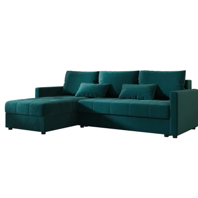 Rozkládací sedací souprava ADELINDE - petrolejová, levý roh