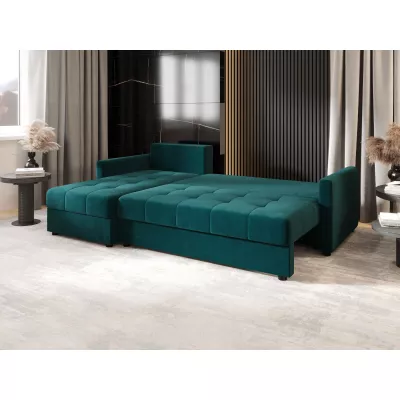 Rozkládací sedací souprava ADELINDE - petrolejová, levý roh