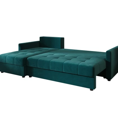 Rozkládací sedací souprava ADELINDE - petrolejová, levý roh