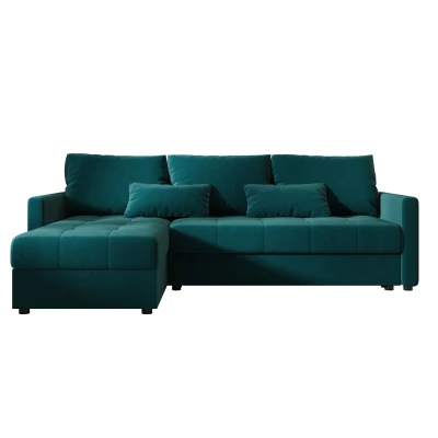 Rozkládací sedací souprava ADELINDE - petrolejová, levý roh