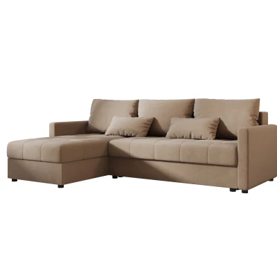 Rozkládací sedací souprava ADELINDE - hnědá, levý roh