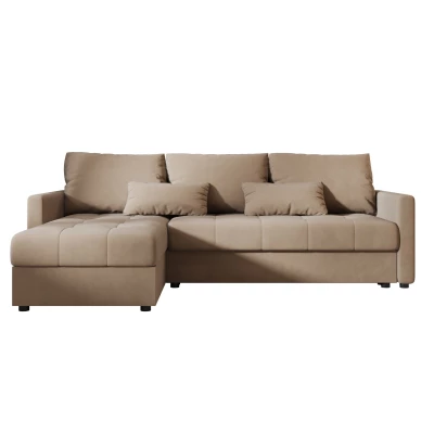 Rozkládací sedací souprava ADELINDE - hnědá, levý roh