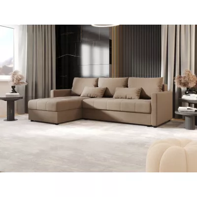 Rozkládací sedací souprava ADELINDE - hnědá, levý roh