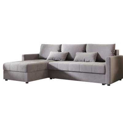 Rozkládací sedací souprava ADELINDE - světle šedá, levý roh