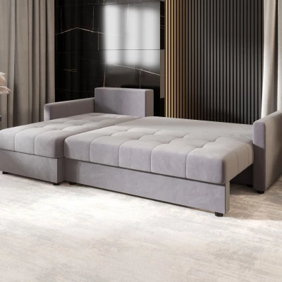 Rozkládací sedací souprava ADELINDE - světle šedá, levý roh