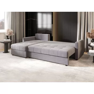 Rozkládací sedací souprava ADELINDE - světle šedá, levý roh