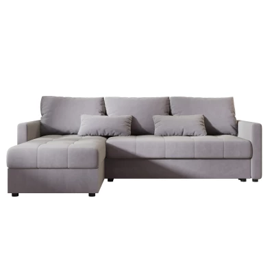 Rozkládací sedací souprava ADELINDE - světle šedá, levý roh