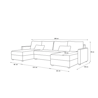 Rozkládací sedací souprava do U ADELINDE - smetanová