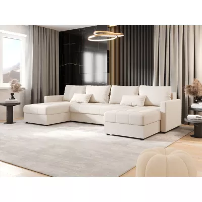 Rozkládací sedací souprava do U ADELINDE - smetanová