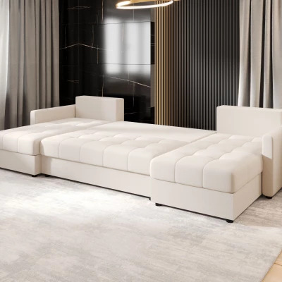 Rozkládací sedací souprava do U ADELINDE - smetanová