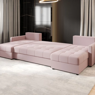 Rozkládací sedací souprava do U ADELINDE - růžová