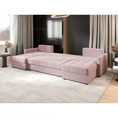 Rozkládací sedací souprava do U ADELINDE - růžová