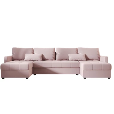 Rozkládací sedací souprava do U ADELINDE - růžová