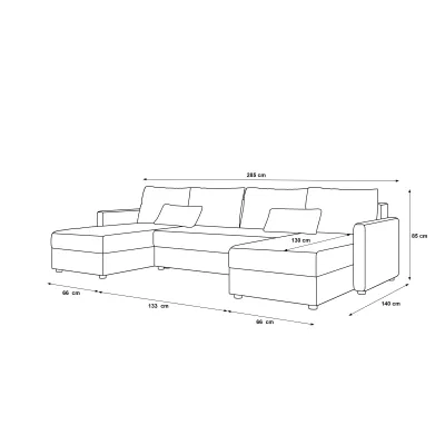 Rozkládací sedací souprava do U ADELINDE - růžová