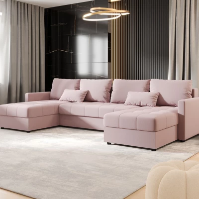 Rozkládací sedací souprava do U ADELINDE - růžová