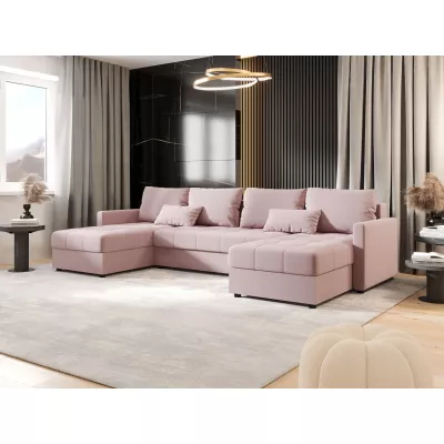 Rozkládací sedací souprava do U ADELINDE - růžová