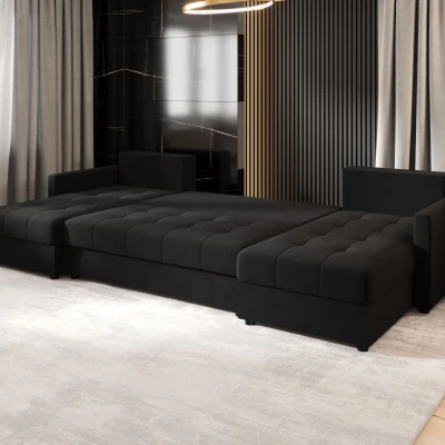 Rozkládací sedací souprava do U ADELINDE - černá 1