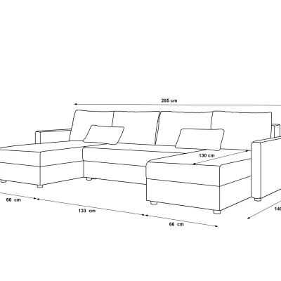 Rozkládací sedací souprava do U ADELINDE - černá 1