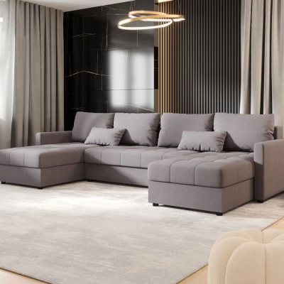 Rozkládací sedací souprava do U ADELINDE - šedá