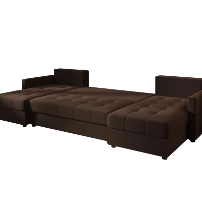 Rozkládací sedací souprava do U ADELINDE - tmavě hnědá