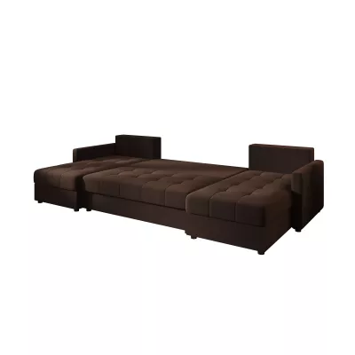 Rozkládací sedací souprava do U ADELINDE - tmavě hnědá