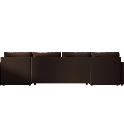 Rozkládací sedací souprava do U ADELINDE - tmavě hnědá