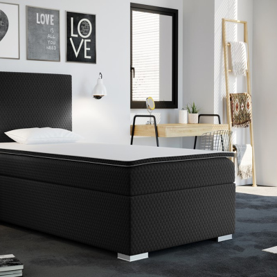 VÝPRODEJ - Prošívaná postel boxspring IBOLYA - 100x200, černá